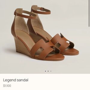 Hermes gold brown legend sandal 37